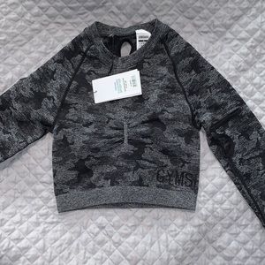 NWT Gymshark Black Camo Seamless Crop Top